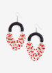 U Post Bead & Chain Drop Earrings, Barbados Cherry image number 0