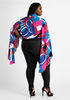 Fashion Printed Crepe Blouse, Fuchsia Red image number 1