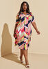 Zip Detailed Geo Print Midi Dress, Bright Rose image number 0
