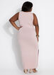 Crop Overlay Two Piece Midi Dress, Light Pink image number 3