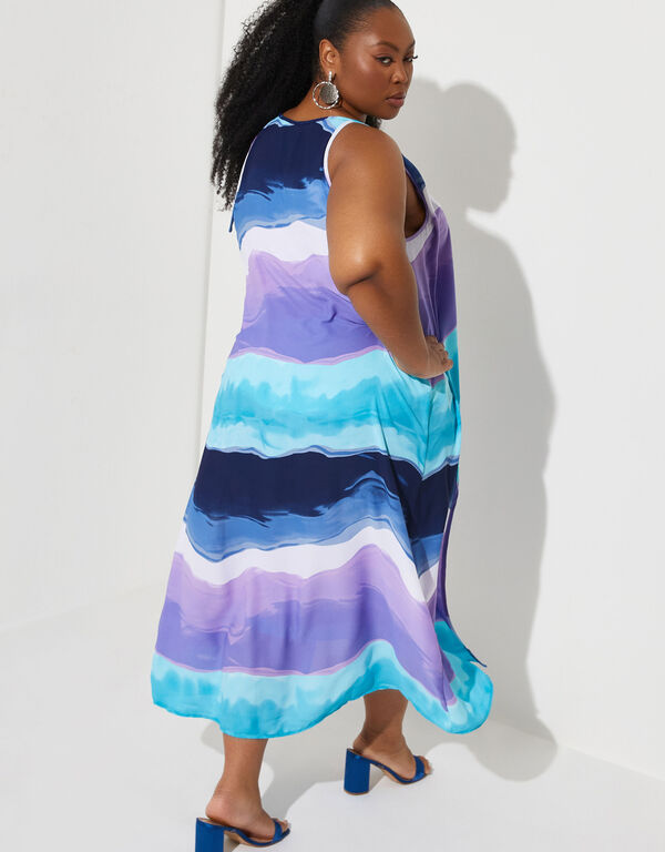 Watercolor Layered Midi Dress, Multi image number 1