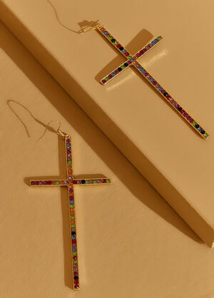 Multicolored Cross Earrings, Multi image number 0