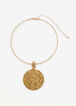 Glitter Pendant Wire Choker, Gold image number 0