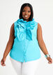 Plus Size Ruffle Sleeveless Top Plus Size Button Up Tops Dressy Tops image number 0