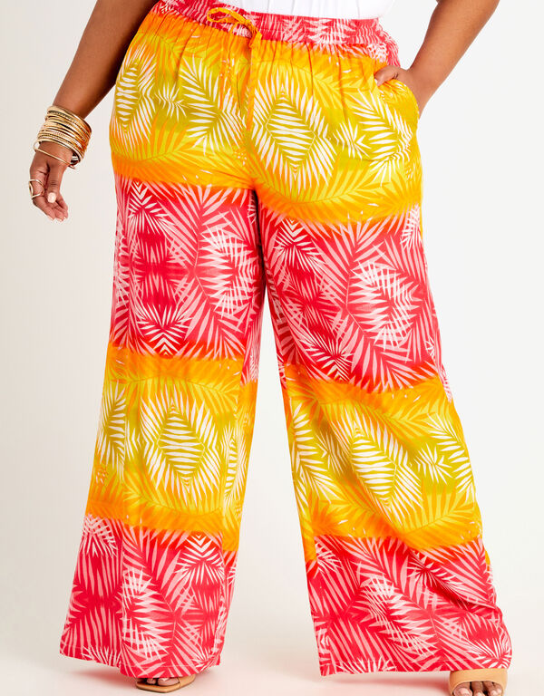 Palm Ombre Wide Leg Pants, Multi image number 0