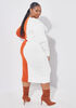 Two Tone Midi Sweater Dress, Potters Clay image number 1