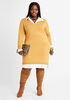 2 in 1 Sweater & Poplin Shirtdress, Camel Taupe image number 0