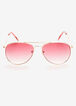 Gold Tinted Aviator Sunglasses, Barely Pink image number 0
