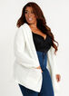 Plus Size Cozy Chic Hooded Cable Sweater Short Open Front Cardigan image number 0