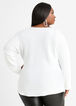 Rhinestone Dolman Sleeve Sweater, White image number 1
