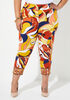 Scarf Print Power Twill Capris, Nugget Gold image number 0