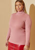 Turtleneck Ribbed Sweater, Blush image number 2