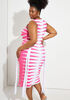 Fringed Zigzag Bodycon Dress, Fandango Pink image number 1
