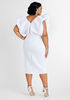 Flounced Neoprene Bodycon Dress, White image number 1