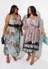 Floral Print Satin Midi Dress, Multi image number 2