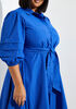 Pleated Cotton-Blend Shirtdress, Sodalite image number 2