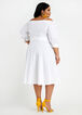 Cotton Cold Shoulder Shirtdress, White image number 1