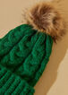 Cable Knit Pom Pom Hat, Abundant Green image number 2