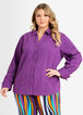Classic Piped Button Up Top, Purple Magic image number 2