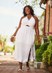 Cutout Textured Maxi Halter Dress, White image number 0