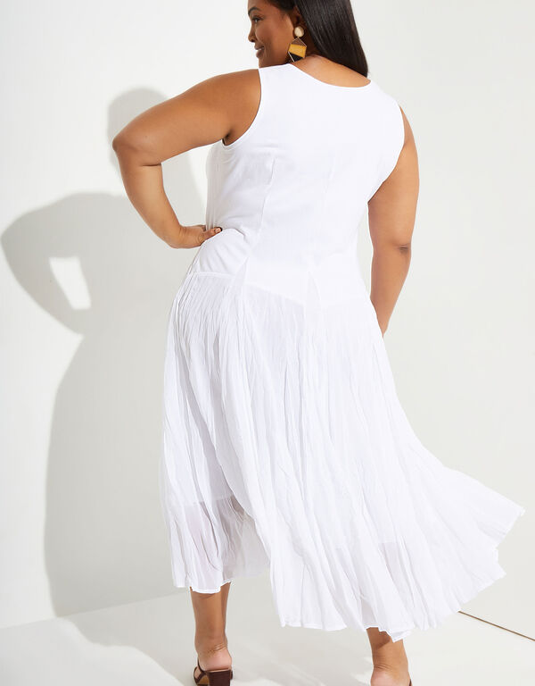 Paneled Convertible Dress, White image number 1
