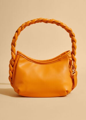Braided Faux Leather Satchel, Exuberance image number 1
