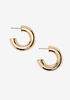 Small Gold Tone Hoop Earrings, Gold image number 0