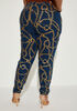 High Rise Chain Print Skinny Jeans, Metallic Gold image number 1