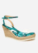 Trendy Wide Width Embellished Ankle Strap Espadrilles Wedge Sandals image number 0