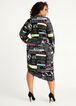 Ruched Newspaper Print Bodycon, Black Combo image number 1