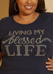 My Blessed Life Embellished Tee, Navy image number 2