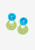 Foiled Raffia Ring Earrings, BlueBird image number 0
