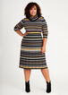 Stripe Turtleneck Sweater Dress, Gold image number 0