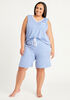 Carole Hochman Bermuda Shorts PJ Set, Light Pastel Blue image number 3