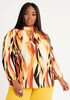 Printed Crepe Keyhole Blouse, Nugget Gold image number 0