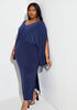 Draped Stretch Knit Maxi Dress, Peacoat image number 2