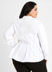 Pleated Cotton Button Up Top, White image number 1