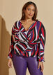 Shirred Swirl Print Blouse, Barbados Cherry image number 0