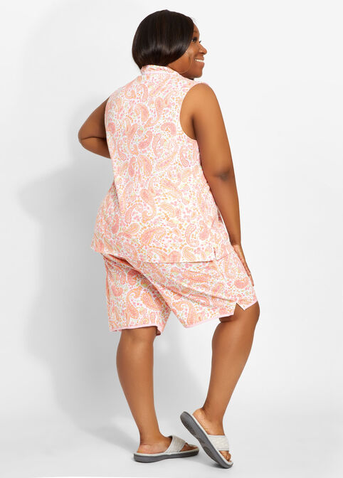 Aria Bermuda Short Pajama Set, Pink image number 1