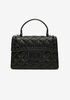 Quilted Faux Leather Satchel, Black image number 0