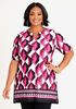 Chain Embellished Printed Tunic, Fuchsia Red image number 0