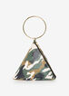 Camo Faux Leather Pyramid Bag, Military Olive image number 0