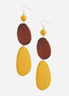 Wood Bead Drop Linear Earrings, Nugget Gold image number 0