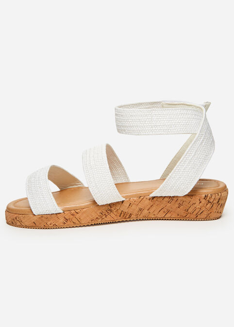 Sole Lift Wedge Wide Width Sandal, White image number 3