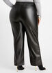 Faux Leather Wide Leg Pant, Black image number 1