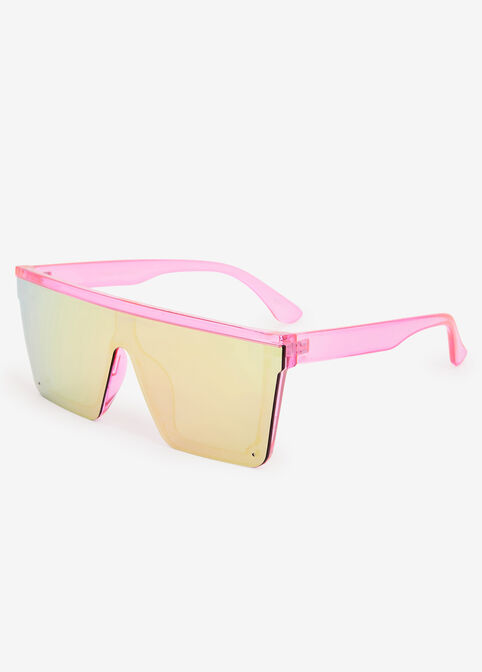 Pink Plastic Square Top Sunglasses, Flamingo image number 2