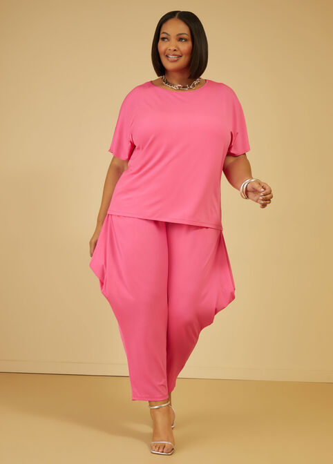 Dolman Sleeved Knit Top, Fuchsia image number 2