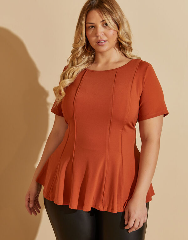Flared Seamed Top, Bombay Brown image number 0