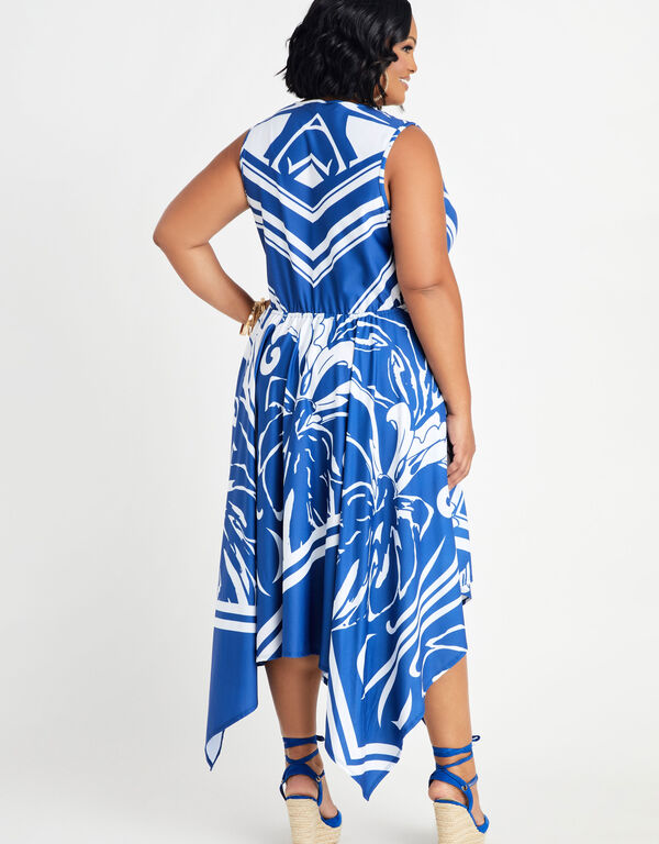 Printed Faux Wrap Maxi Dress, Sodalite image number 1
