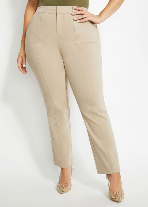 Plus Size Solid Ponte Two Pocket High-Waist Skinny Pant image number 0